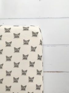 Cotbed fitted sheet , Sleepy Fox